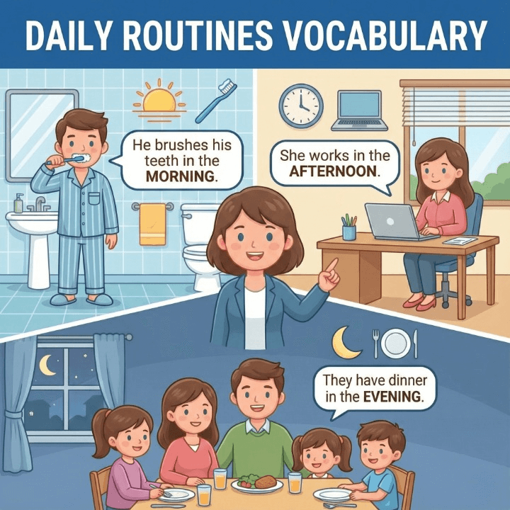 Acceder al tema: Daily Routines vocabulary