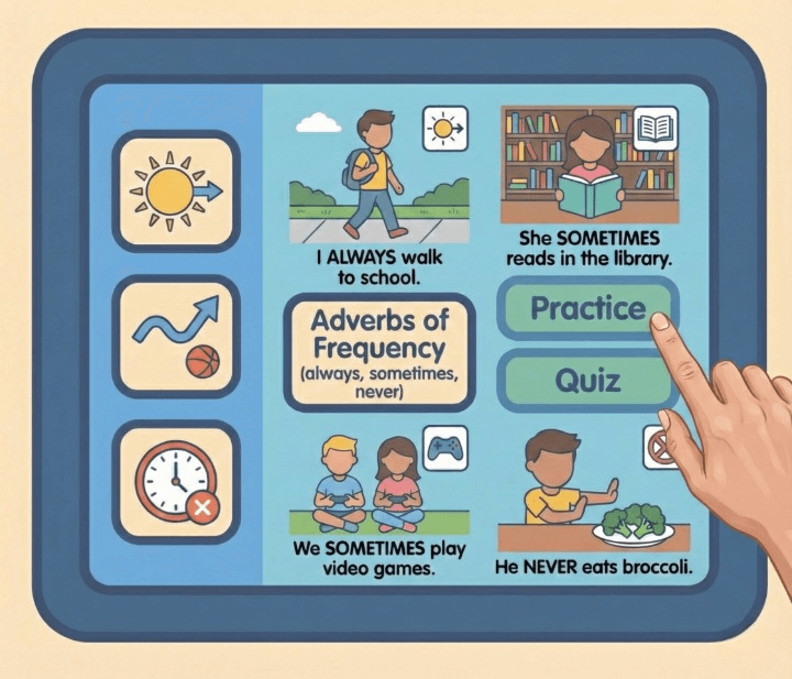 Acceder al tema: Adverbs of frecuency