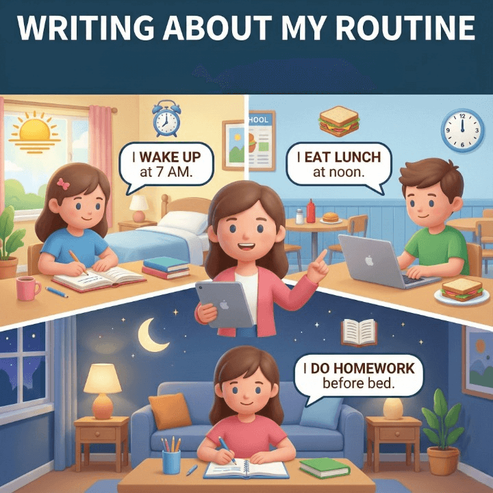 Acceder al tema: Writing about my routine