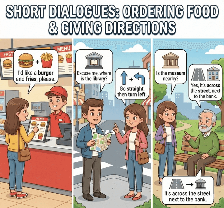 Acceder al tema: Ordering food and giving directions